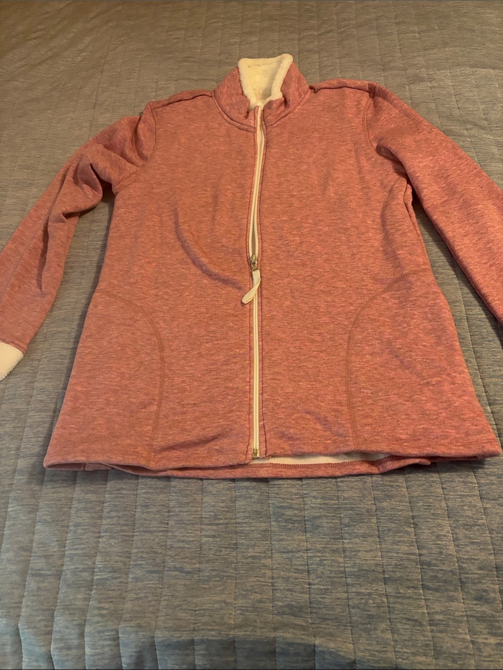 Cuddl Duds Rose Pink Full-Zip Teddy Jacket